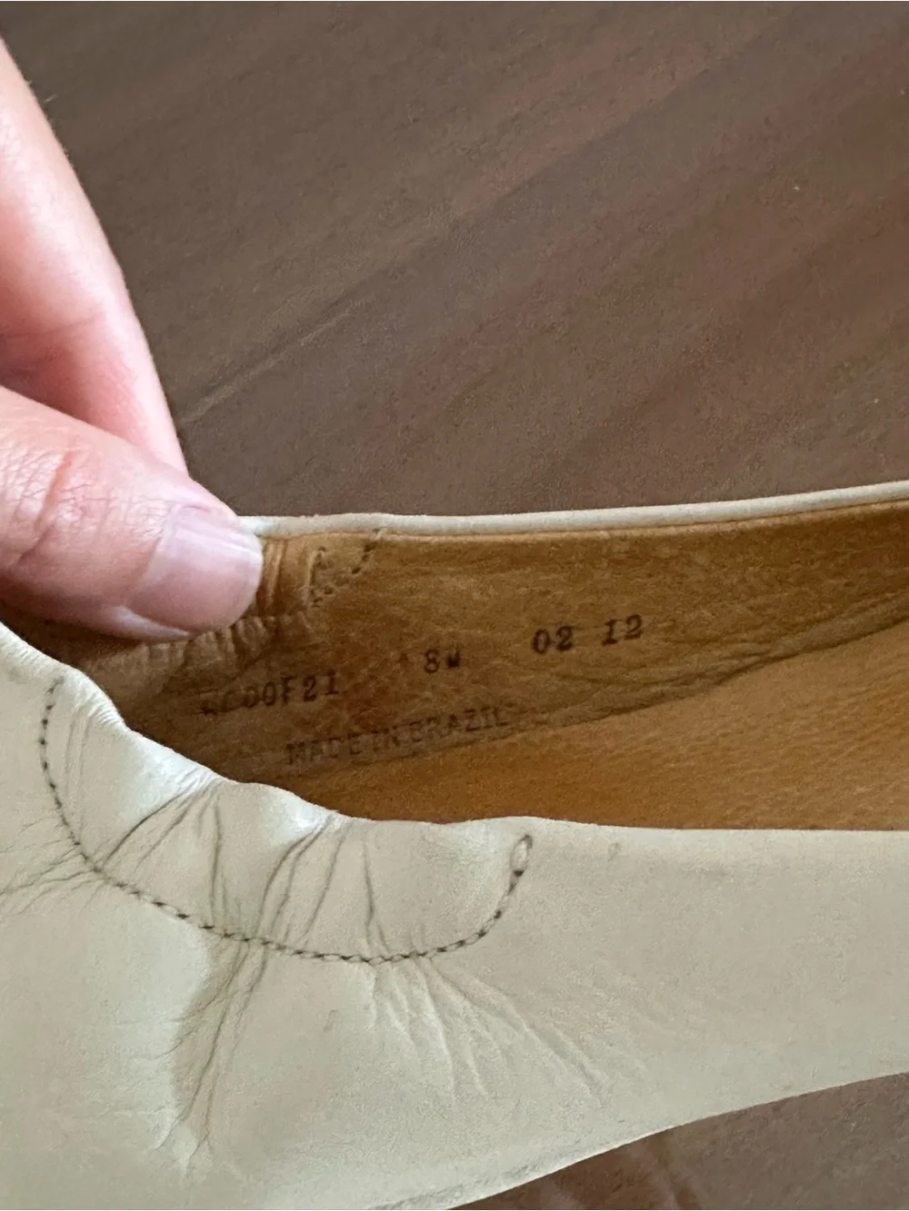 Peter Millar Dana Beige Lizard Cap Toe Ballet Flats Leather Made in Brazil